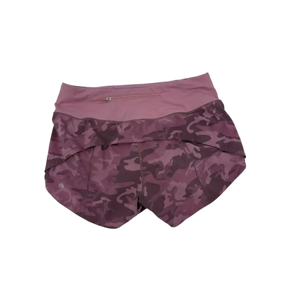 Lululemon Speed Up Short 4” Inseam Womens 6 Purple Camo - Picture 2 of 6